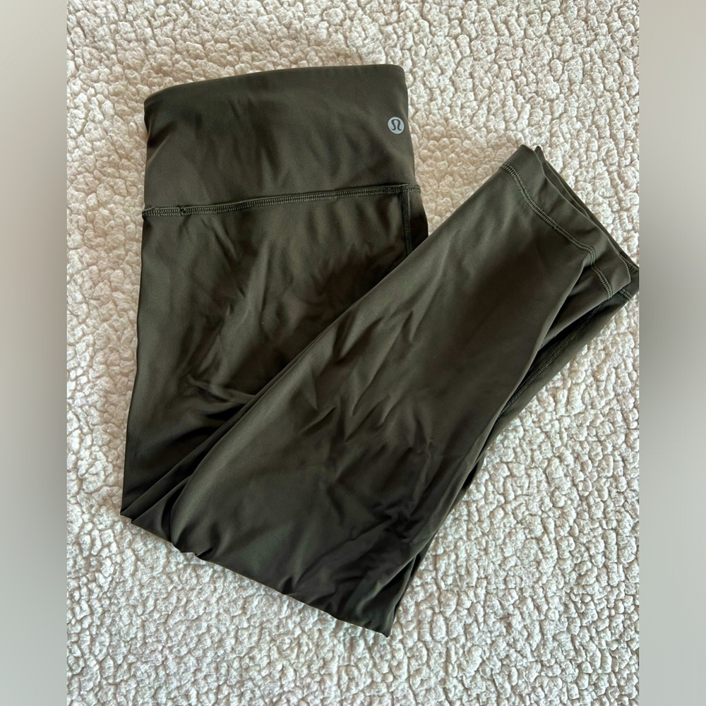 #180. Lululemon Capri Leggings Olive Army Green Size 10